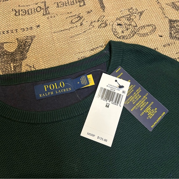 Polo Ralph Lauren  NWT! Men'S Classic 7/15 Green Pullover Sweater Size M - Picture 7 of 12